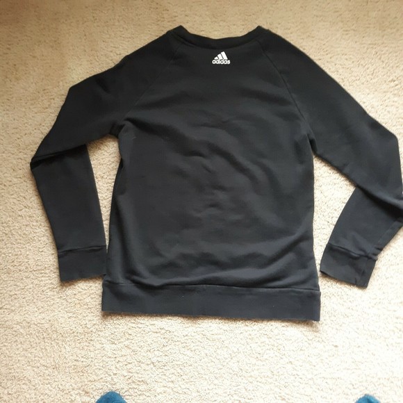 adidas Women Sweatshirt Running Essentials Black Training Gym S97079 Sz Large - Picture 3 of 9